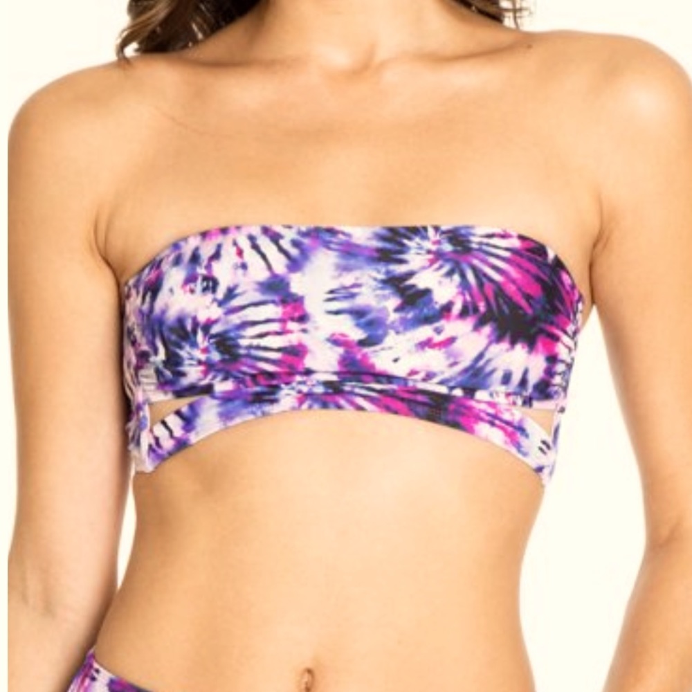 NWT Cyn & Luca Festival Tie Dye Bianca Cut Out Bandeau Top